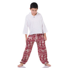 Red Elephant Printed Harem Genie Pants for Boy FAK93B